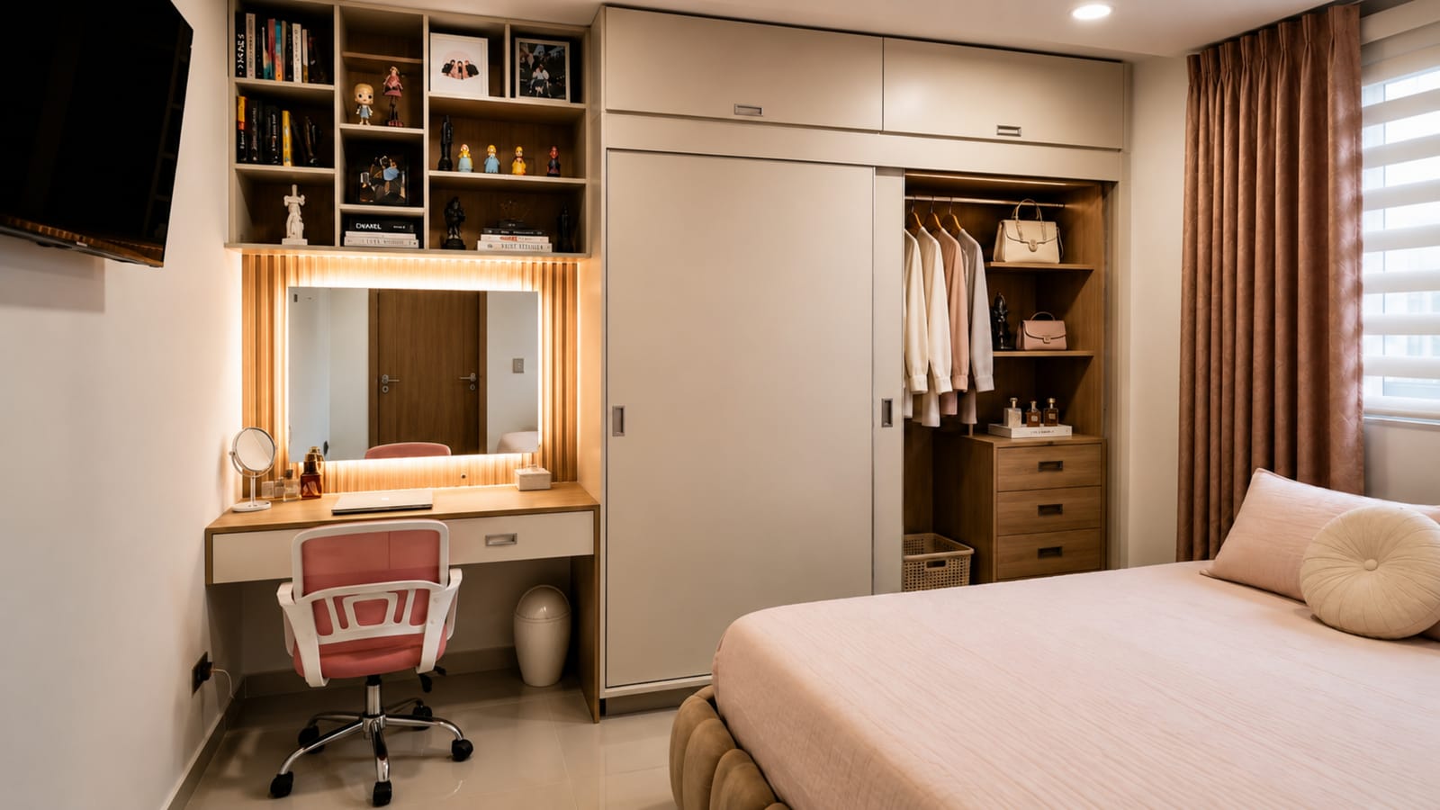 Closet a medida fabricado por Integra Espacios en una vivienda de Cali — proyecto Doce de Octubre