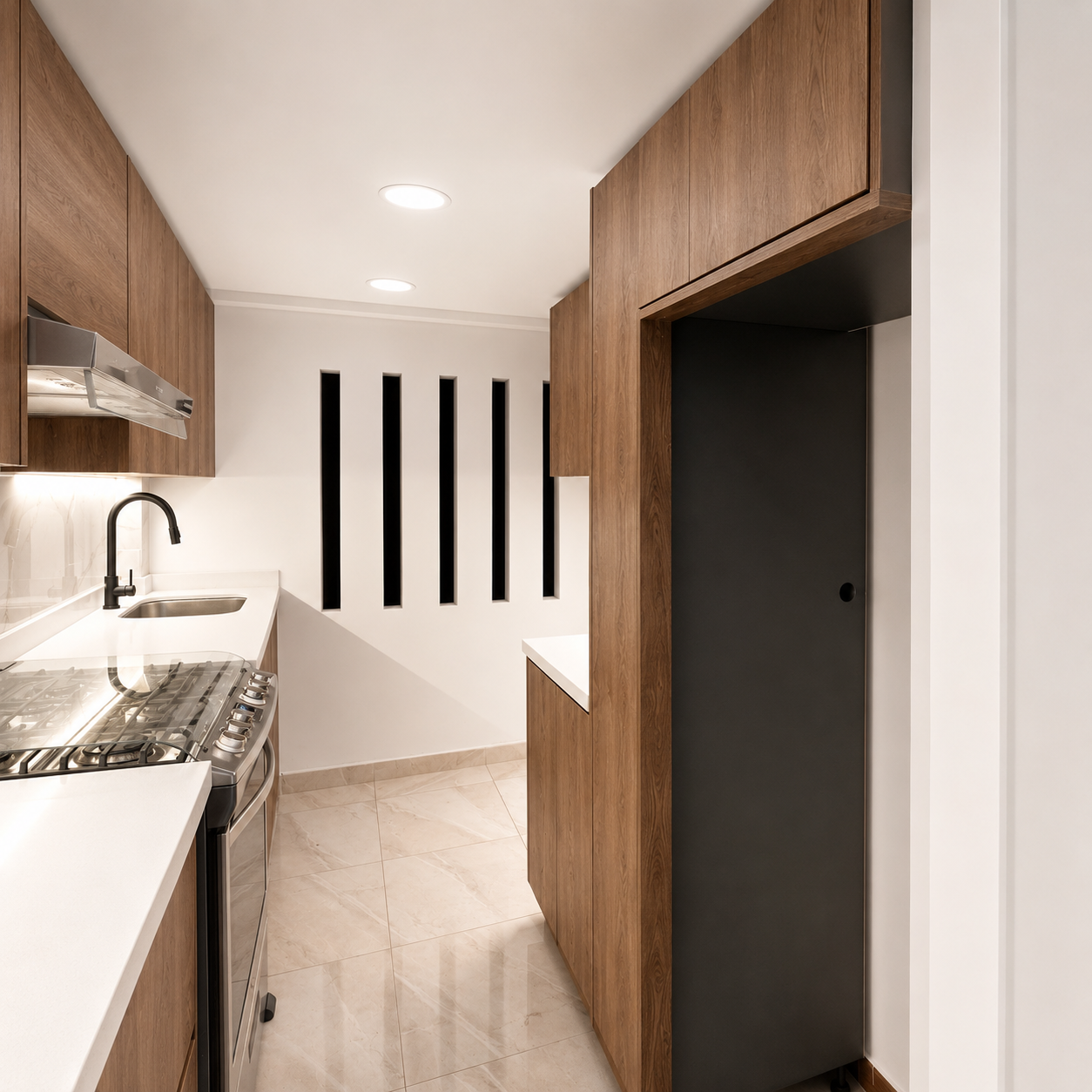 Cocina remodelada — contexto y circulación